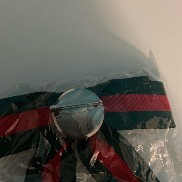 Red and green stripe brooches tie pin denim - Picture 5 of 5